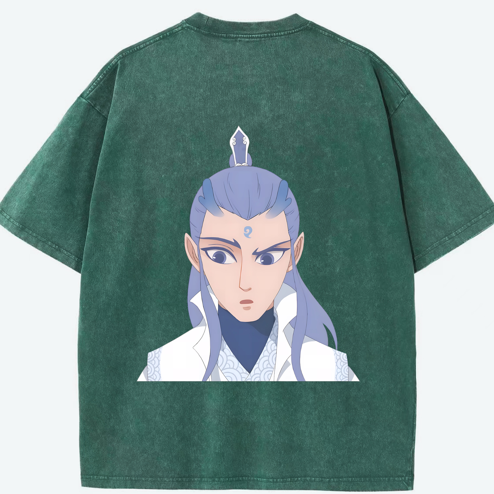 （画像用） Ne Zha 2 ナタ 魔童の大暴れ 綿100% ヴィンテージ風 半袖Tシャツ（背面プリント）